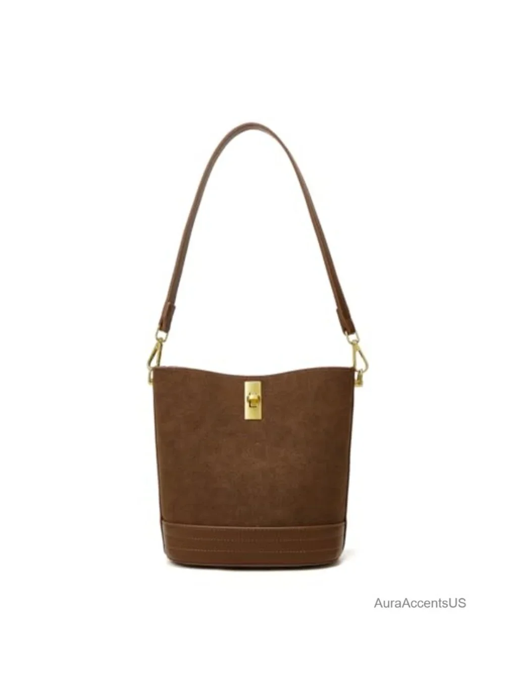 Women's Small Faux Suede Bucket Bag Crossbody Shoulder Purse Hobo Handbag